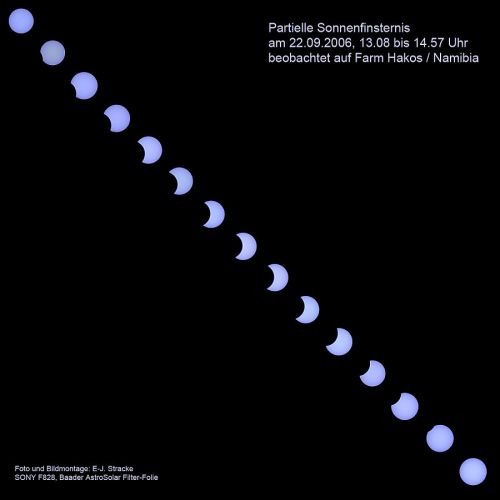 Partielle Sonnenfinsternis am Südhimmel