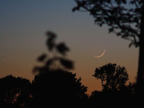 Mond und Merkur