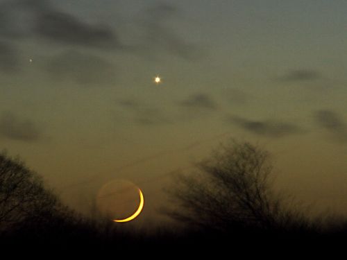 Mond und Venus