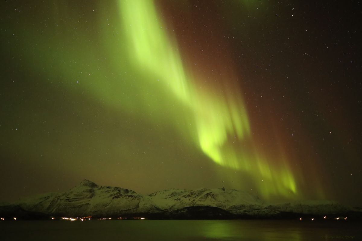 Abbildung: Polarlichter am Malangen Fjord