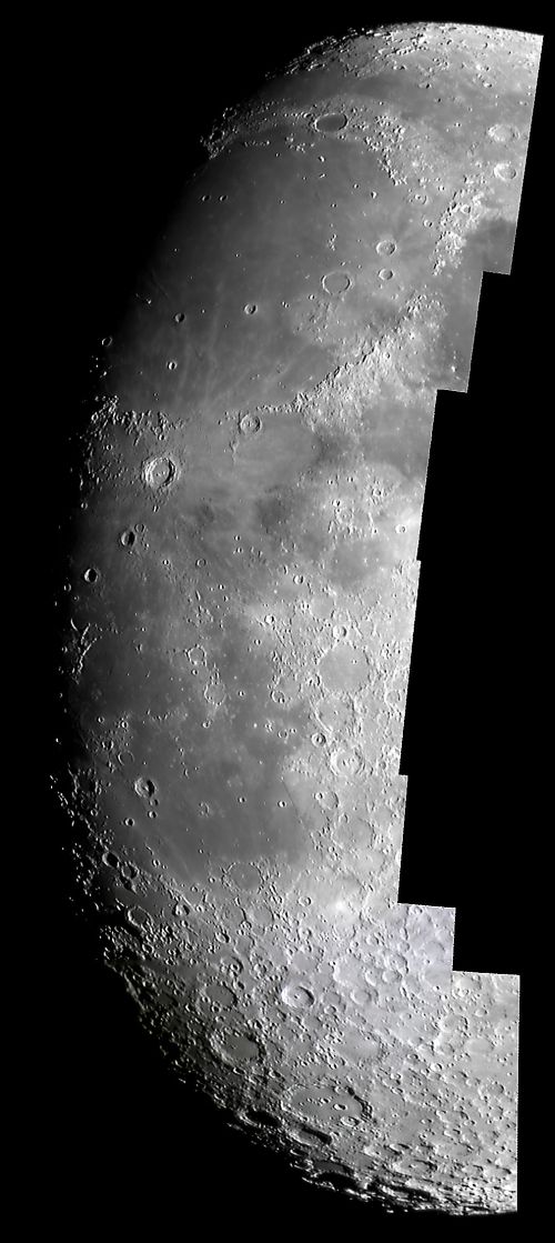 Der Mondterminator am 09.01.2006 Plato-Copernicus-Bullialdus-Clavius, 7 Einzelbilder