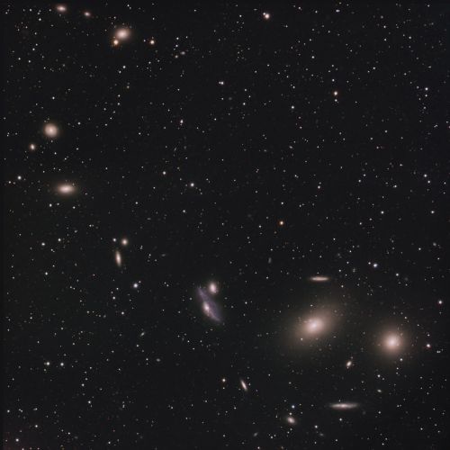 Der Zentralbereich des Virgo-Galaxienhaufens mit "Markarians Galaxienkette"